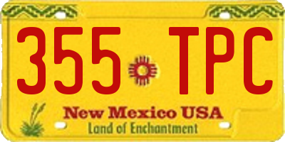 NM license plate 355TPC