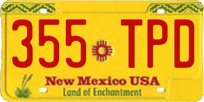 NM license plate 355TPD