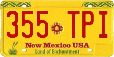 NM license plate 355TPI
