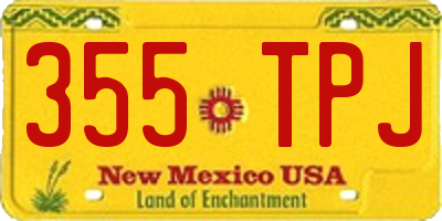 NM license plate 355TPJ