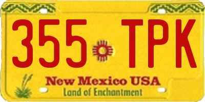 NM license plate 355TPK