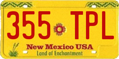 NM license plate 355TPL