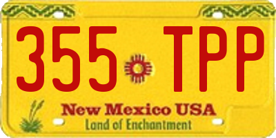 NM license plate 355TPP