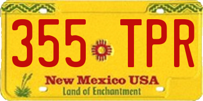 NM license plate 355TPR