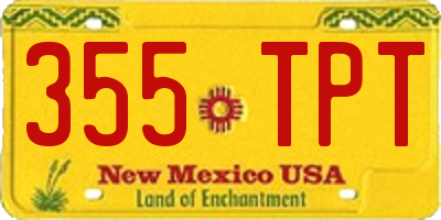 NM license plate 355TPT