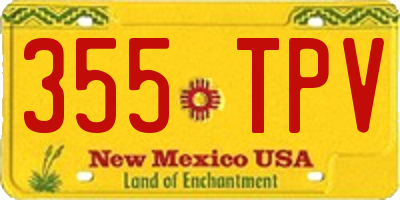 NM license plate 355TPV