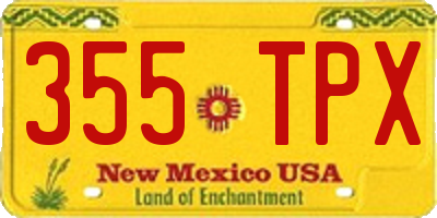 NM license plate 355TPX