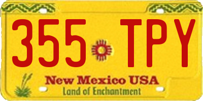 NM license plate 355TPY