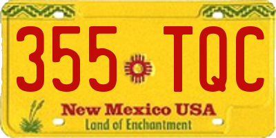 NM license plate 355TQC