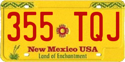NM license plate 355TQJ