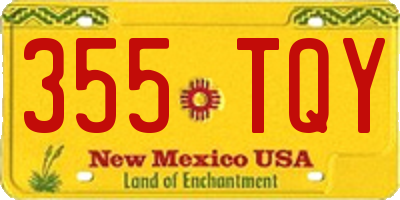 NM license plate 355TQY