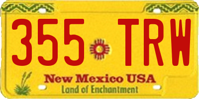 NM license plate 355TRW