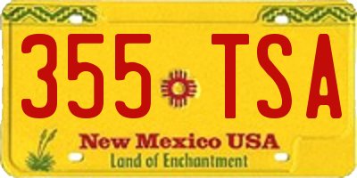 NM license plate 355TSA