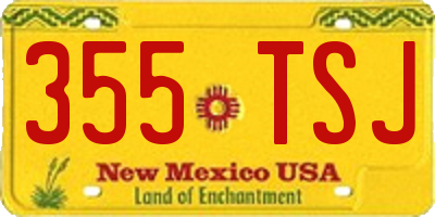 NM license plate 355TSJ