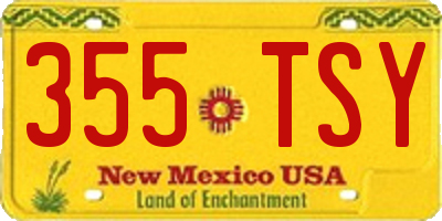NM license plate 355TSY