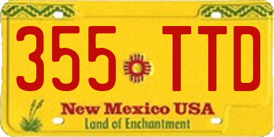 NM license plate 355TTD