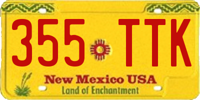 NM license plate 355TTK