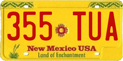 NM license plate 355TUA