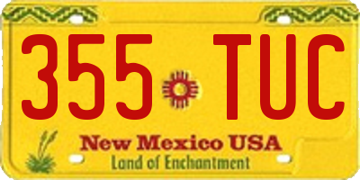 NM license plate 355TUC