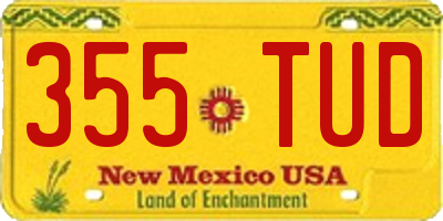 NM license plate 355TUD
