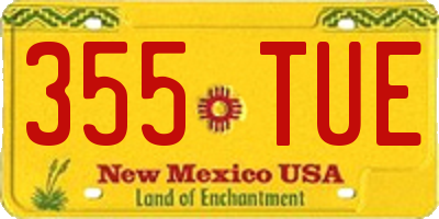 NM license plate 355TUE