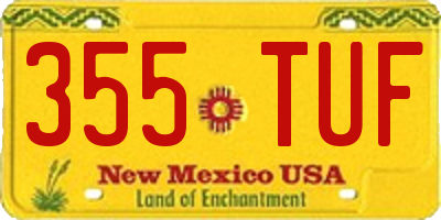 NM license plate 355TUF
