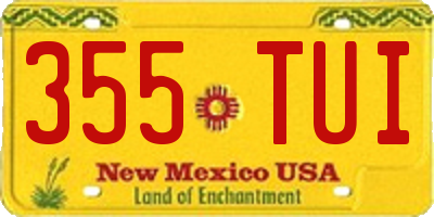 NM license plate 355TUI
