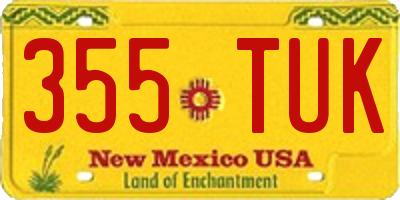 NM license plate 355TUK