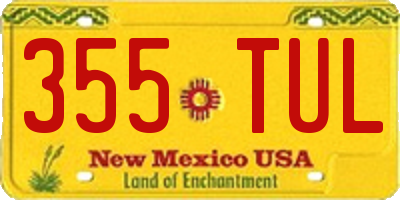 NM license plate 355TUL