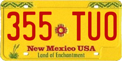 NM license plate 355TUO