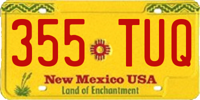 NM license plate 355TUQ