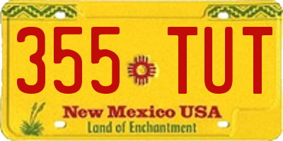NM license plate 355TUT