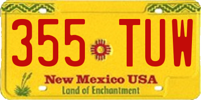 NM license plate 355TUW