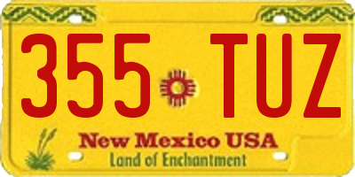 NM license plate 355TUZ