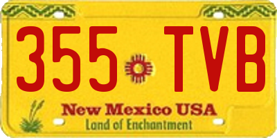 NM license plate 355TVB