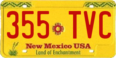 NM license plate 355TVC