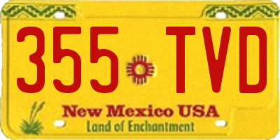 NM license plate 355TVD