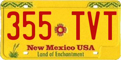 NM license plate 355TVT