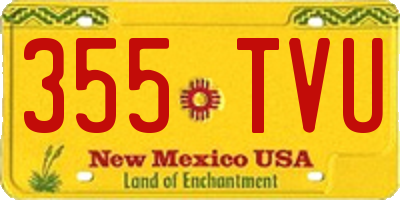 NM license plate 355TVU
