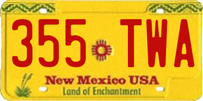 NM license plate 355TWA