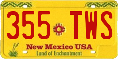 NM license plate 355TWS