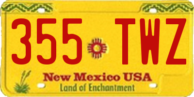 NM license plate 355TWZ