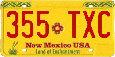 NM license plate 355TXC