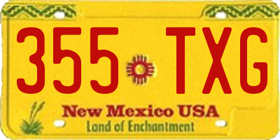 NM license plate 355TXG