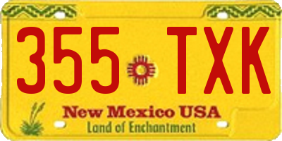 NM license plate 355TXK