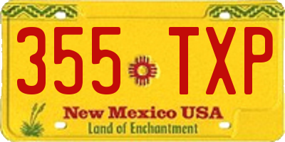 NM license plate 355TXP