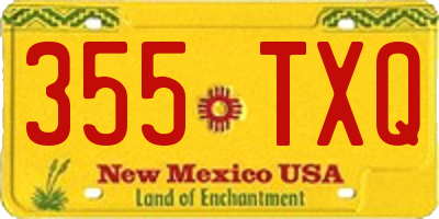 NM license plate 355TXQ