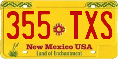 NM license plate 355TXS