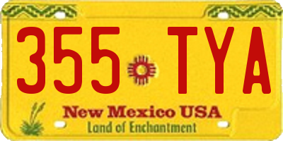NM license plate 355TYA