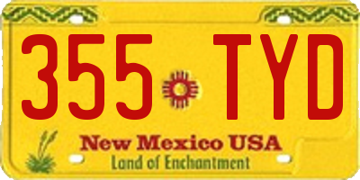 NM license plate 355TYD
